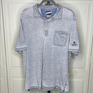 Johnnie-O Hangin’Out Men’s Heather Grey Pullover Polo Shirt Dallas Cowboys Sz XL
